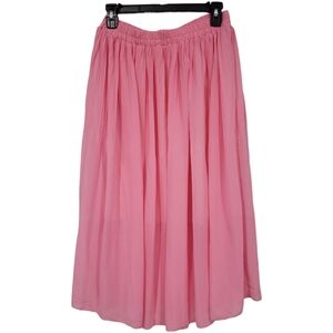Vintage Tulle And Satin Pink Midi Skirt Size XL